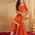 Elegant stylish orange vichitra silk kurta palazzo set with embroidered neck & dupatta