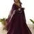 Superior Wine Silk Anarkali Pant Suit With Embroidered Dupatta