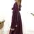 Superior Wine Silk Anarkali Pant Suit With Embroidered Dupatta