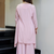 Elegant baby pink  crepe kurta palazzo set with embroidered yoke
