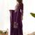 Attractive Purple Embroidered Chinon Wedding Wear Sharara Suit