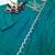  aqua blue embroidered anarkali kurta set with dupatta & pant