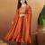 Elegant rust embroidered  anarkali kurta set with dupatta & pant