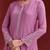 Pink Star Georgette Beads Embroidery Work Anarkali Kurta Pant Set with Dupatta
