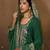 Green Art Silk Embroidery Sequence Work Kurta Pant Set with Dupatta