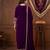 Purple Velvet Embroidery Sequence Work Kurta Pant with Dupatta for Women