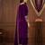 Purple Velvet Embroidery Sequence Work Kurta Pant with Dupatta for Women