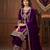 Purple Velvet Embroidery Sequence Work Kurta Pant with Dupatta for Women