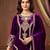 Purple Velvet Embroidery Sequence Work Kurta Pant with Dupatta for Women