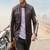 Men's genuine leather motorcycle jacket brown slim fit