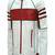 Men's genuine leather biker jacket white & red cafe racer
