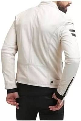 men's white lambskin leather biker jacket classic moto zip style modern 2