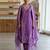 Purple Roman Silk Beads Embroidery Sequence Work Kurta Pant with Dupatta
