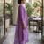 Purple Roman Silk Beads Embroidery Sequence Work Kurta Pant with Dupatta