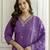 PurpleSilk blend  Beads Embroidery Sequence Work Kurta Pant with Dupatta