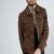 Men's genuine suede leather trucker jacket tan/brown
