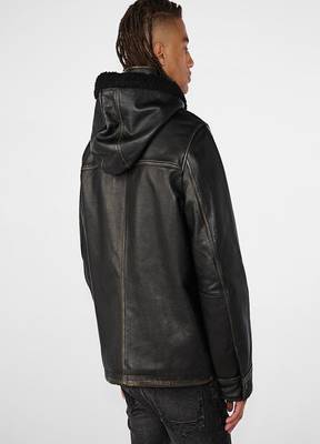 men's black lambskin leather jacket classic zip up style premium featured 2