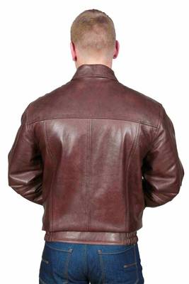 men's brown lambskin leather biker jacket classic moto zip style luxury 2