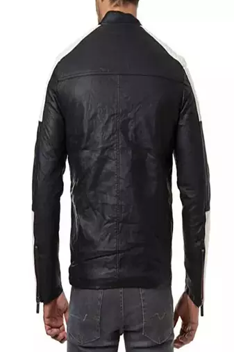men's white lambskin leather biker jacket premium quilted design