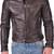 Men's genuine brown leather biker jacket – classic cafe racer style