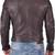 Men's genuine brown leather biker jacket – classic cafe racer style
