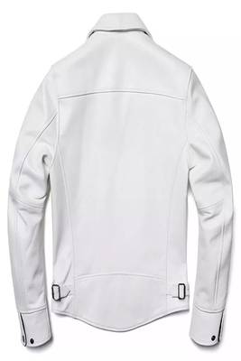 men's white lambskin leather biker jacket classic moto zip style stylish 2