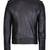Men's  black leather biker genuine leather jacket classic cafe racer style