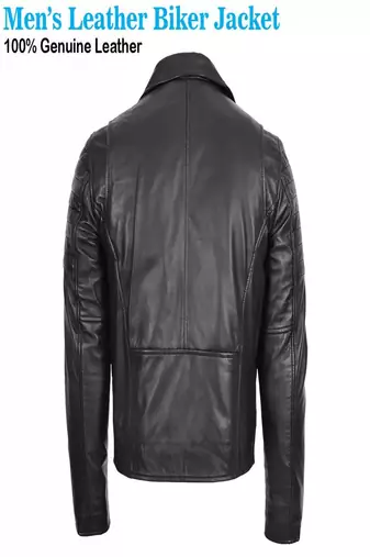 men's black lambskin cafe racer jacket band collar racer style modern