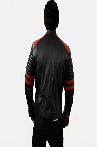 men's black lambskin leather biker jacket premium quilted design premium