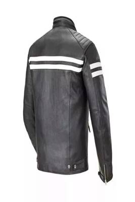 men's black lambskin cafe racer jacket premium quilted design 2