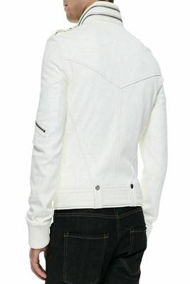 men's off white lambskin leather biker jacket classic moto zip 2