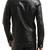 Men's genuine black leather biker jacket  button classic