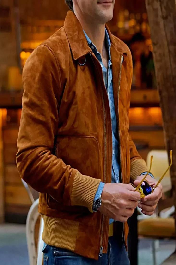 Men’s premium suede leather jacket casual smart coat