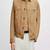 Men’s premium tan suede leather jacket casual smart button pocket