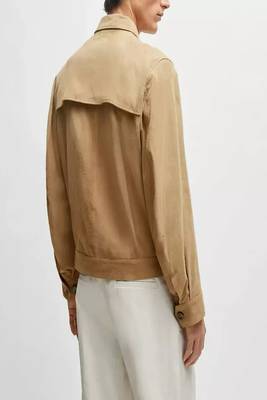 men's tan suede leather jacket classic zip up style premium 2