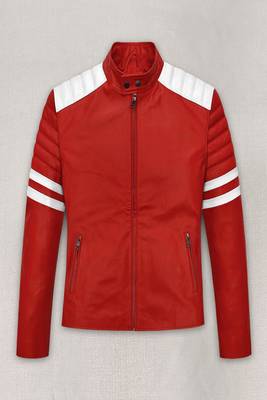 men's white lambskin leather biker jacket classic moto zip style authentic 1