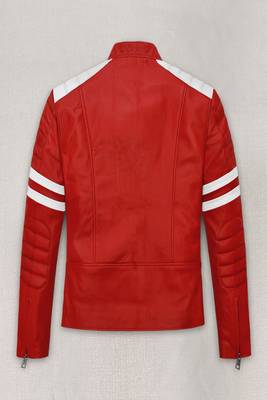 men's white lambskin leather biker jacket classic moto zip style authentic 2