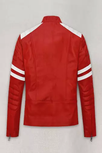 men's white lambskin leather biker jacket classic moto zip style authentic
