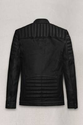 men's black lambskin cafe racer jacket band collar racer style stylish 2