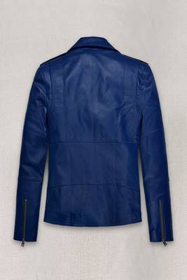 men's blue lambskin leather biker jacket classic moto zip style 2