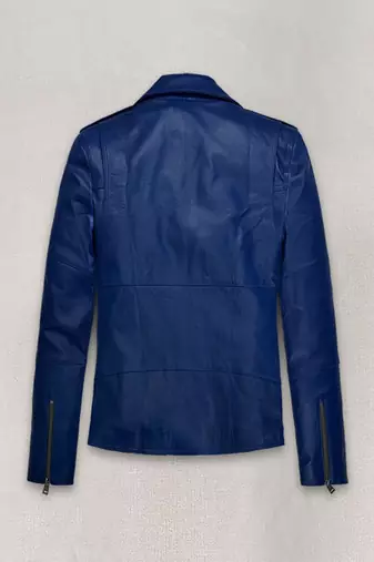 men's blue lambskin leather biker jacket classic moto zip style