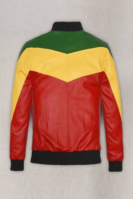 men's red lambskin cafe racer jacket band collar racer style 2