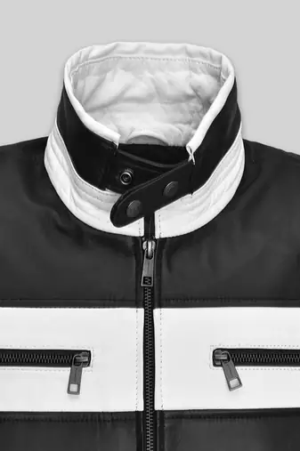 men's white lambskin leather biker jacket classic moto zip style superior