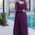 Purple beads embroidered work silk blend stitched kurta