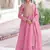 Pink & sequins embroidered work silk blend stitched kurta & dupatta