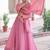 Pink & sequins embroidered work silk blend stitched kurta & dupatta