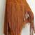 Women’s brown suede leather fringe jacket handmade western cowgirl biker style