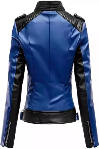 women's black lambskin leather biker jacket classic moto zip style stylish fine