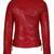 Women’s red genuine leather biker jacket quilted slim fit moto motorcycle coat