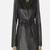 Women’s black genuine leather trench coat belted long slim fit classic stylish coat